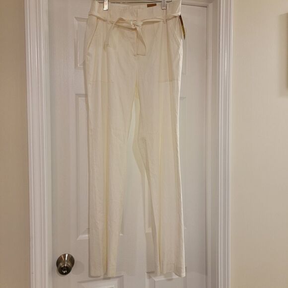 Cremieux Sienna belted Linen Pants size 8 NWT - Picture 1 of 5